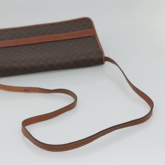 CELINE Macadam Canvas Shoulder Bag Pvc Leather Brown Gold - Picture 7 of 12